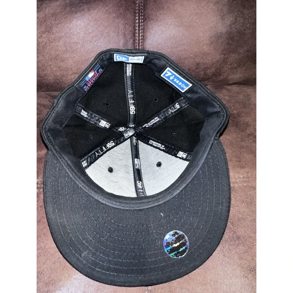 Atlanta Braves Black/Purple/Blue Fitted Baseball Hat Cap New Era Size 7 1/8 ATL